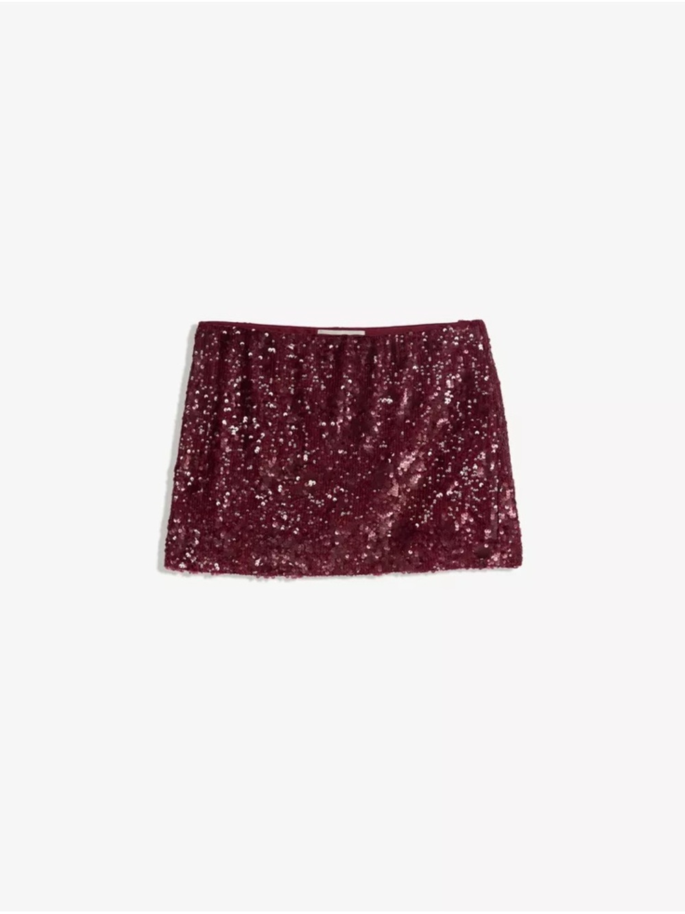 Sequin Mini Skirt in Burgundy